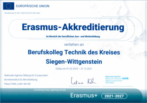 BKT Siegen erhält Erasmus+ Akkreditierung mit 97 von 100 Punkten ...